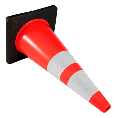 6er-Pack 36-Zoll-Verkehrskegel, Sicherheits-Parkkegel für die Straße mit schwarzem, beschwertem Sockel, orangefarbene Verkehrssicherheitskegel aus PVC, Warnkegel mit reflektierenden Kragen für das Parken im Gebäudeverkehr