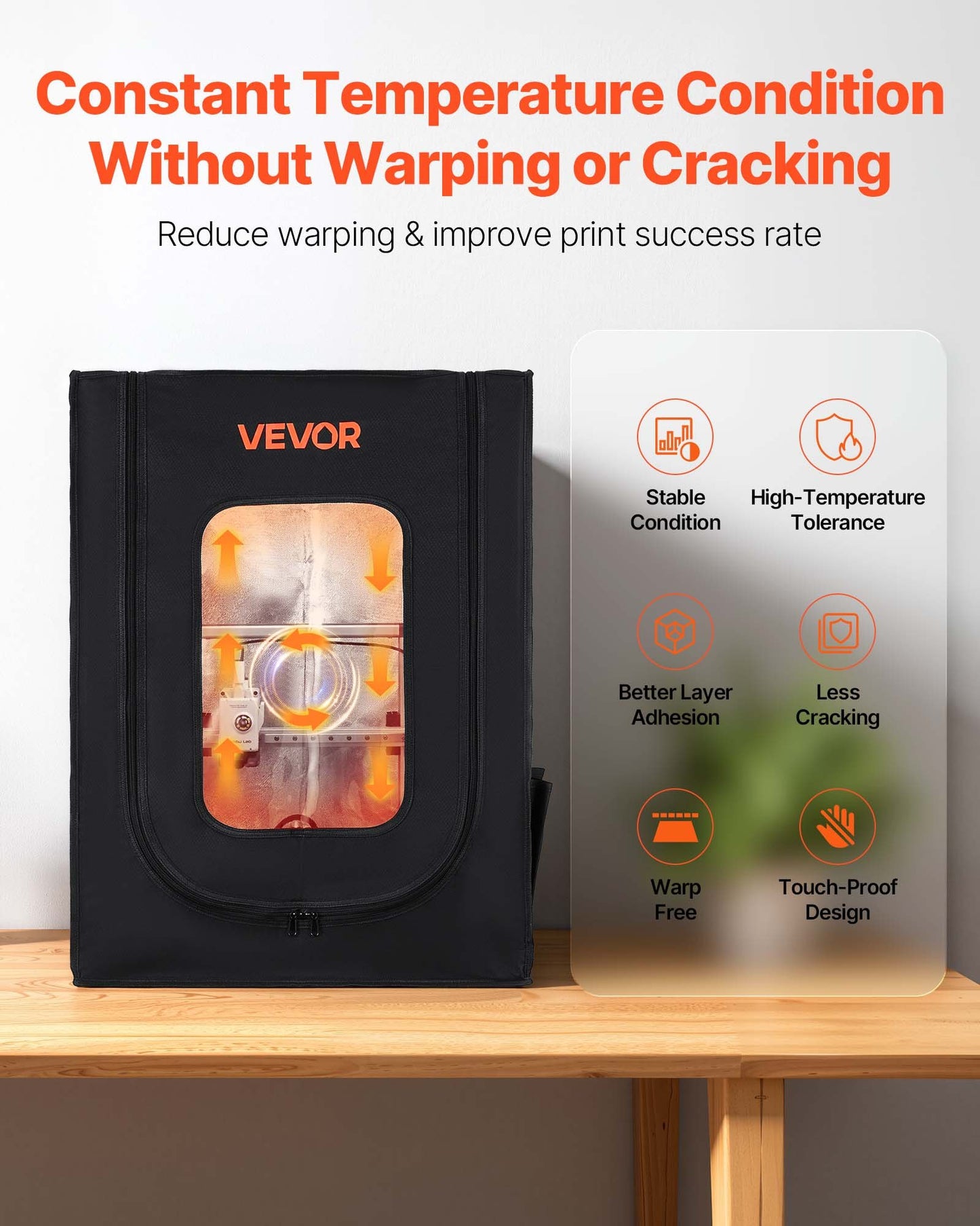 3D Printer Enclosure, Dustproof Waterproof Oxford Cloth 3D Printer Tent, Constant Temperature Protective Case with LED Lighting, Compatible with Creality/ELEGOO/Anycubic Multiple Popular Models