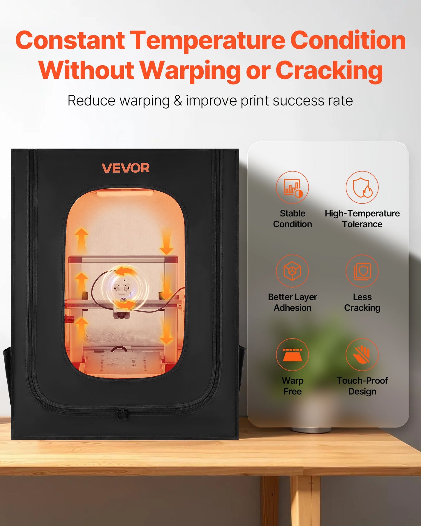 3D Printer Enclosure, Dustproof Waterproof Large Oxford Cloth 3D Printer Tent, Constant Temperature Protective Case with LED Lighting, Compatible with Creality/ELEGOO/Anycubic Popular Models