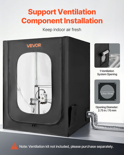 3D Printer Enclosure, Dustproof Waterproof Large Oxford Cloth 3D Printer Tent, Constant Temperature Protective Case with LED Lighting, Compatible with Creality/ELEGOO/Anycubic Popular Models