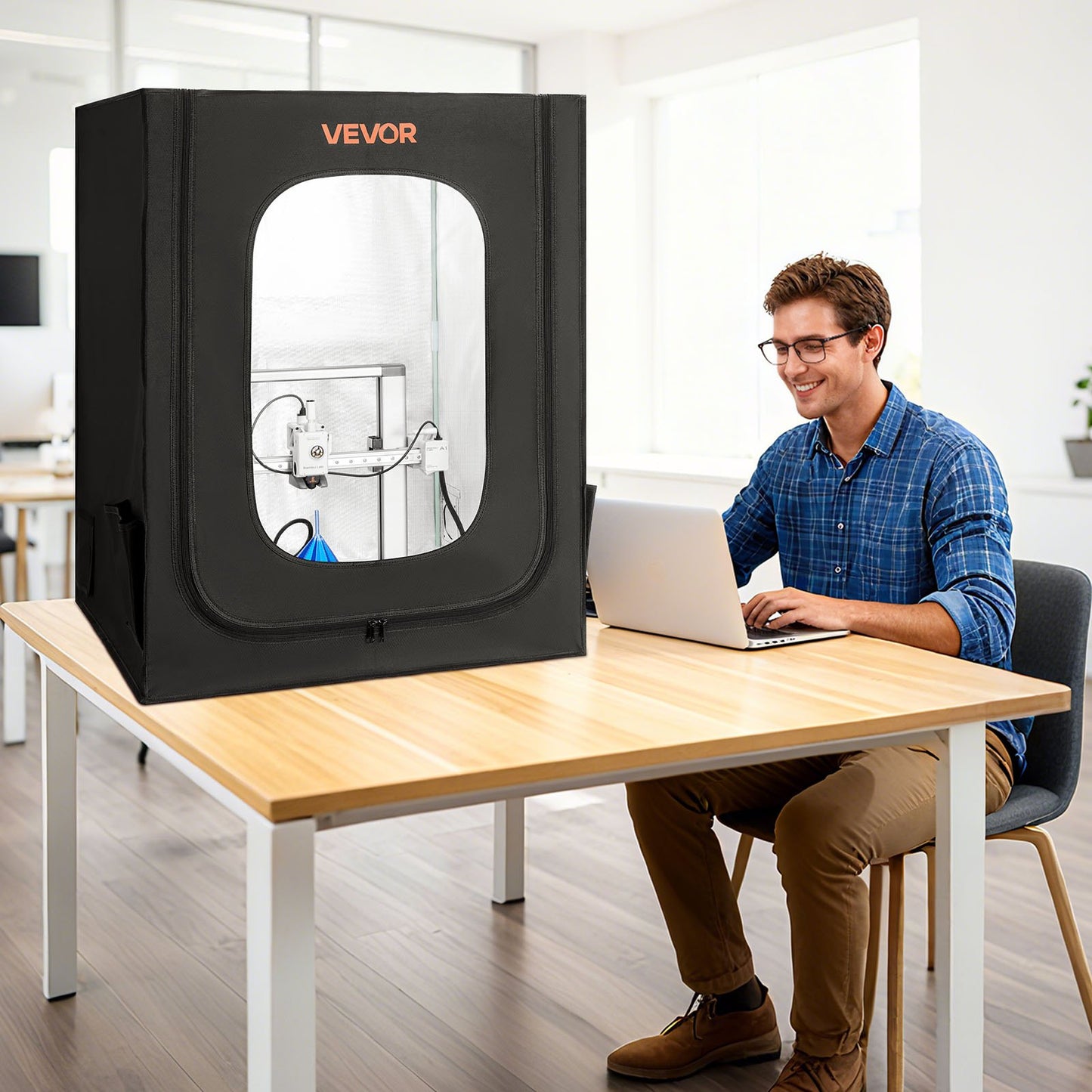 3D Printer Enclosure, Dustproof Waterproof Large Oxford Cloth 3D Printer Tent, Constant Temperature Protective Case with LED Lighting, Compatible with Creality/ELEGOO/Anycubic Popular Models