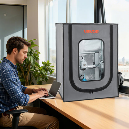 3D Printer Enclosure with Ventilation, Dustproof Waterproof Oxford Cloth Resin 3D Printer Tent, Constant Temperature Protective Case with LED, Compatible with Photon Mono/Mars 3, FDM/LCD Printer