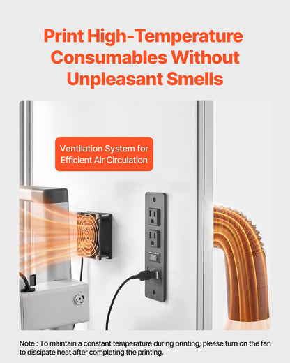 3D Printer Enclosure with Ventilation, Dustproof Waterproof Transparent Acrylic 3D Printer Tent, Constant Temperature Protective Case with LED, Compatible with Bambu Lab, Ender, Neptune, Kobra