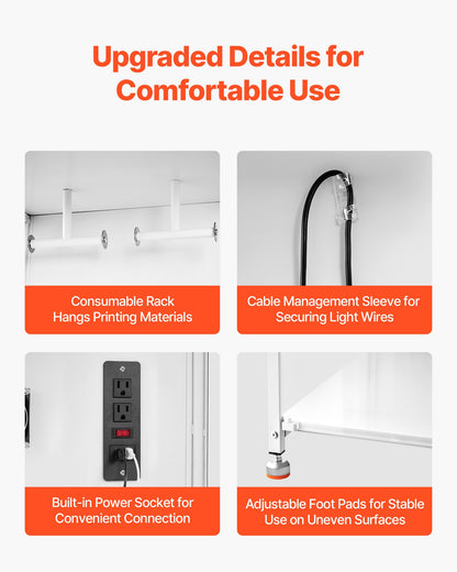 3D Printer Enclosure with Ventilation, Dustproof Waterproof Transparent Acrylic 3D Printer Tent, Constant Temperature Protective Case with LED, Compatible with Bambu Lab, Ender, Neptune, Kobra