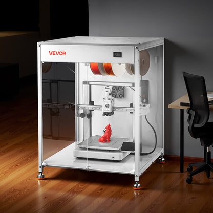 3D Printer Enclosure with Ventilation, Dustproof Waterproof Transparent Acrylic 3D Printer Tent, Constant Temperature Protective Case with LED, Compatible with Bambu Lab, Ender, Neptune, Kobra