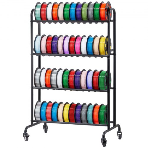 3D Printer Filament Storage Rack, 3 Tier Heavy Duty Storage Shelf, Rolling Filament Spool Holders Racks with Wheels, Filaments Organzied for 3D Printing Station, Office, Workshop (Shelf Only)