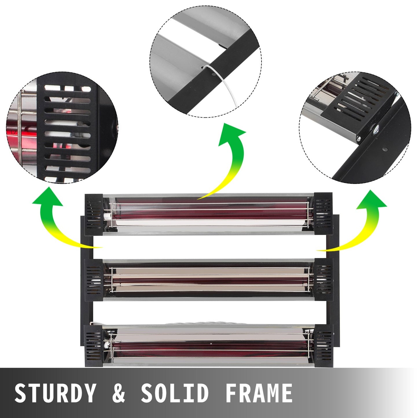 3x Farbtrockner Strahler Infrarotstrahler Heizstrahler Infrarot Lampa 3kW