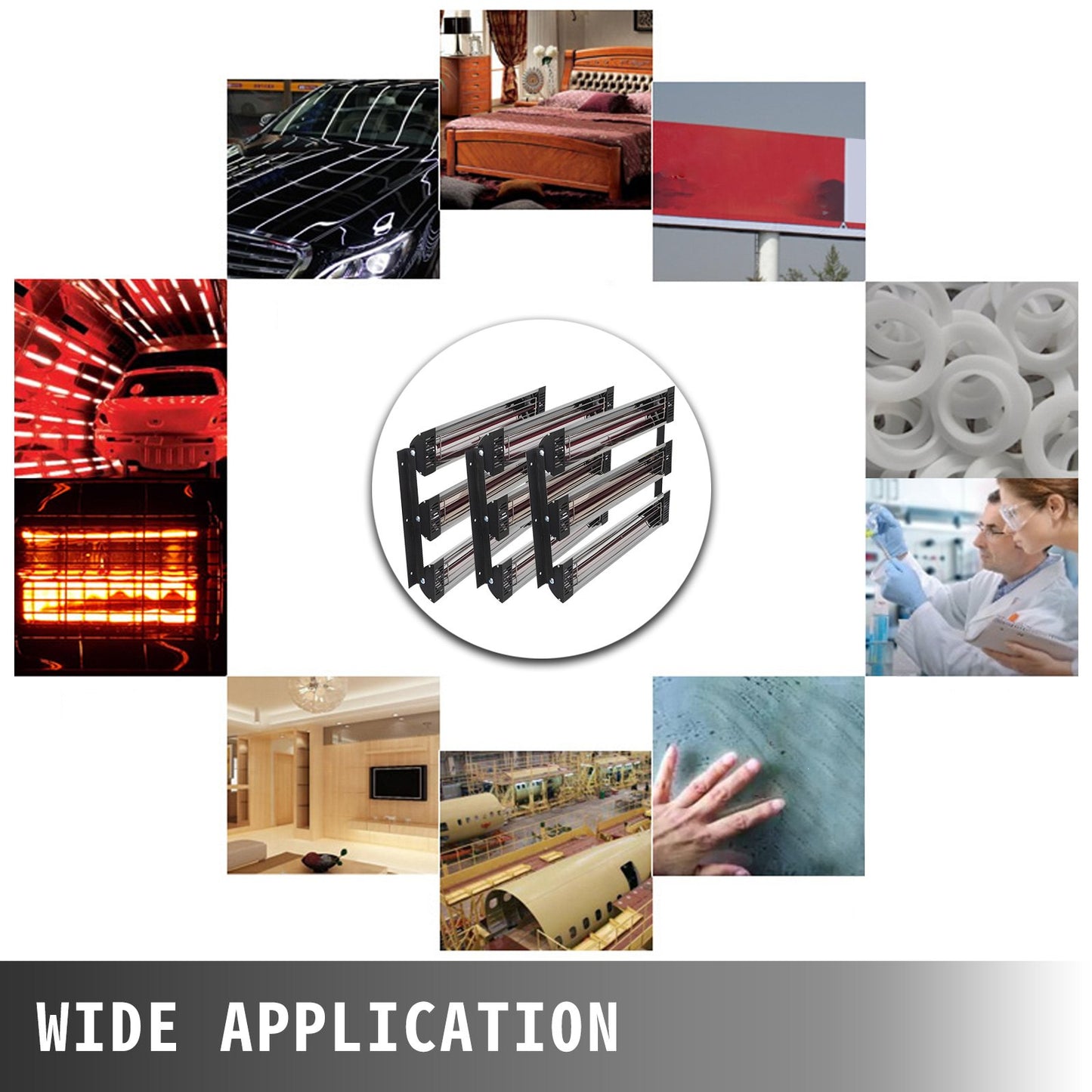 3x Farbtrockner Strahler Infrarotstrahler Heizstrahler Infrarot Lampa 3kW