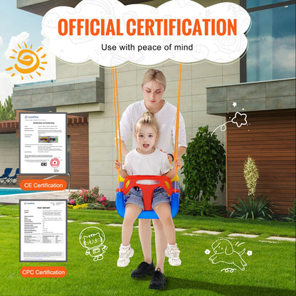 3-i-1 Gungsits för småbarn Gungsits för småbarn med justerbara rep Snap-krokar