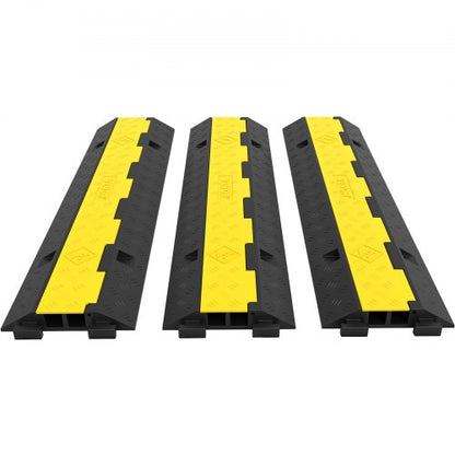 3 Pcs 2-Cable Rubber Electrical Wire Cover Cord Protector Ramp 11000 lbs