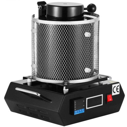 3 kg Goldschmelzofen, 1400 W, digitaler Schmelzofen, 1150 °C, zum Gießen und Raffinieren von Edelmetallen, Gold, Silber, Zinn, Aluminium | EU