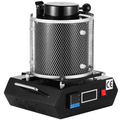 3 kg Goldschmelzofen, 1400 W, digitaler Schmelzofen, 1150 °C, zum Gießen und Raffinieren von Edelmetallen, Gold, Silber, Zinn, Aluminium | EU