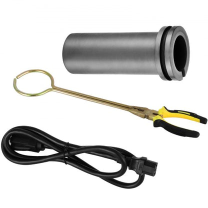 3 kg Goldschmelzofen, 1400 W, digitaler Schmelzofen, 1150 °C, zum Gießen und Raffinieren von Edelmetallen, Gold, Silber, Zinn, Aluminium | EU