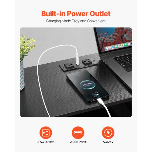 10 Stoffschubladen mit offenem Ablagefach, LED-Leuchten und Steckdosen, Schwarz