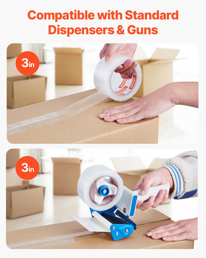 Packtejp 18 rullar 65 yards Heavy Duty klara packtejp 2,7 mil