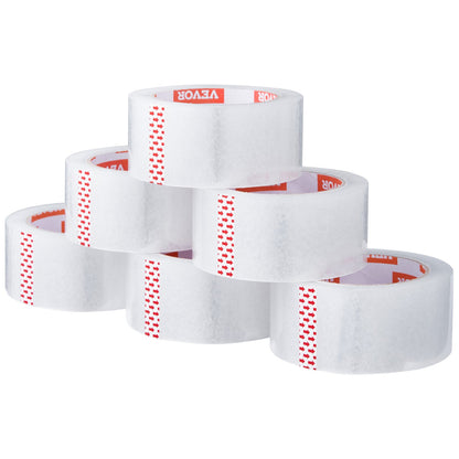 Packband, 24 Rollen, 65 Yards, strapazierfähiges, transparentes Packband, 2,7 mil