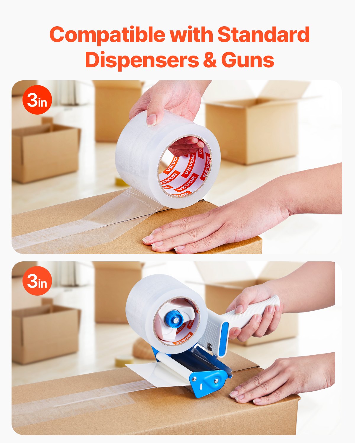 Klar packtejp 24 rullar 65 yards kraftig klar packtejp 2,7 mil