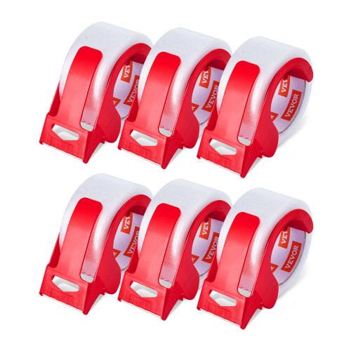 Clear Packing Tape, 3 inches Core, 6 Rolls 1.88 Inches x 65 Yards Packing Tape with Dispenser, 2.7 Mil Heavy Duty Packaging Tape Designed for Moving, Storage and Packing, Shipping and Mailing