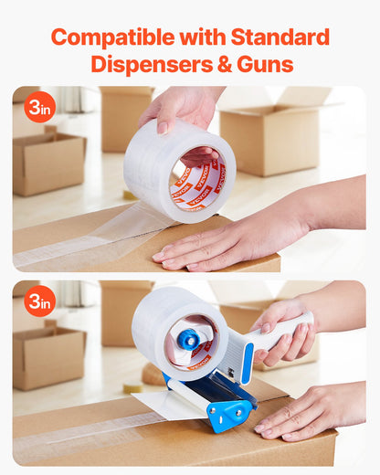 Transparentes Packband, 6 Rollen, 65 Yards, strapazierfähiges transparentes Packband, 2,7 mil