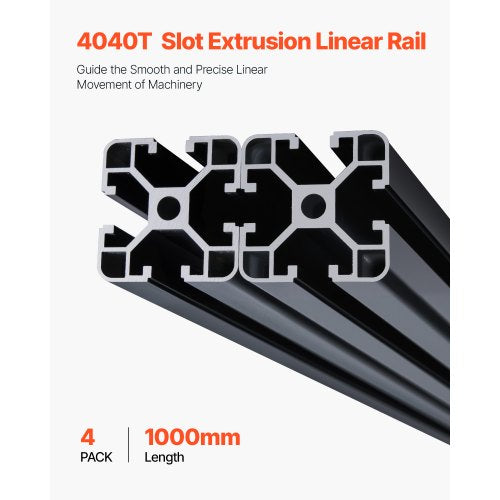 4PCS 39,4 tum (1000 mm) T-spår 4040 Aluminium Extrusion Anodized Linear Rail |  EU