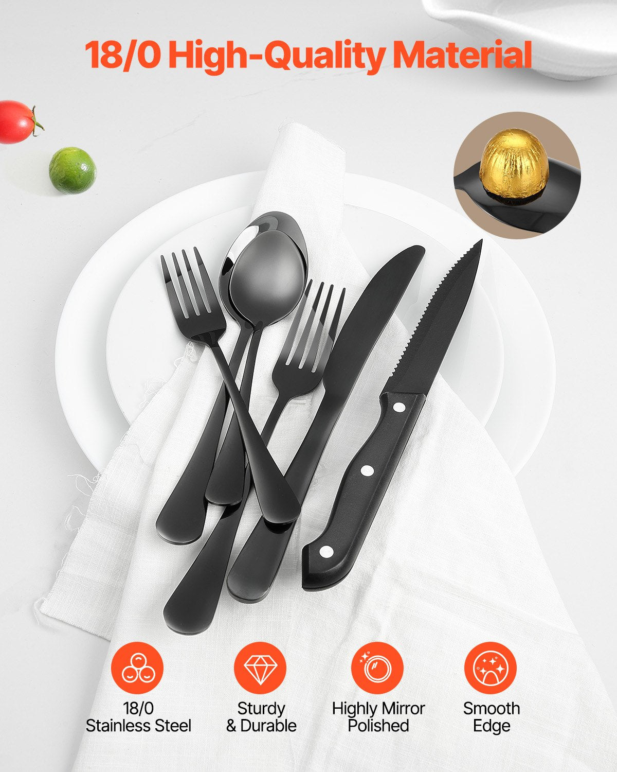 48-teiliges Silberbesteckset Edelstahlbesteck Besteck für 8