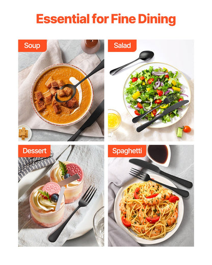 48-teiliges Silberbesteckset Edelstahlbesteck Besteck für 8