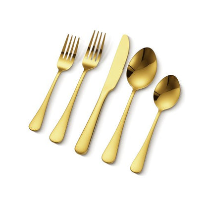 60-Piece Gold Silverware Set, Food-Grade Stainless Steel Flatware Utensils for 12, Mirror Finished Cutlery Set, Dishwasher Safe Eating Tableware for Kitchen Home, Include Knife Fork Spoon