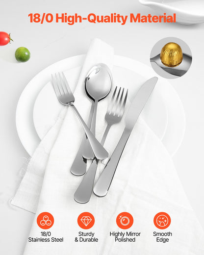 30-teiliges Silberbesteckset Edelstahlbesteck Besteck für 6