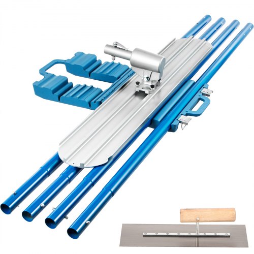 Bull Float Magnesium Concrete Float 48 x 8\" Round End Concrete Float Tool Cement Tool Bull Concrete Kit Bull Float with 4 Float Handle Bull Float Bracket Concrete Tools Finishing Bull Float
