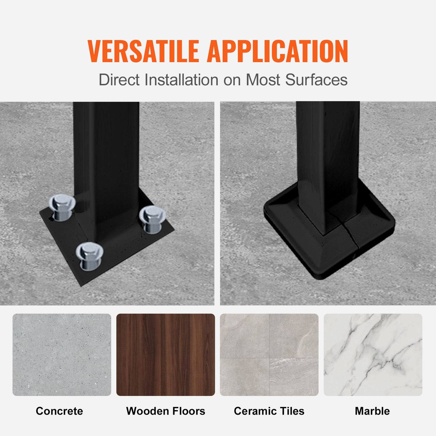4-Step Handrail Fits 1 or 4 Steps Matte Black Stair Rail Wrought Iron Handrail with Installation Kit Hand Rails for Outdoor Steps