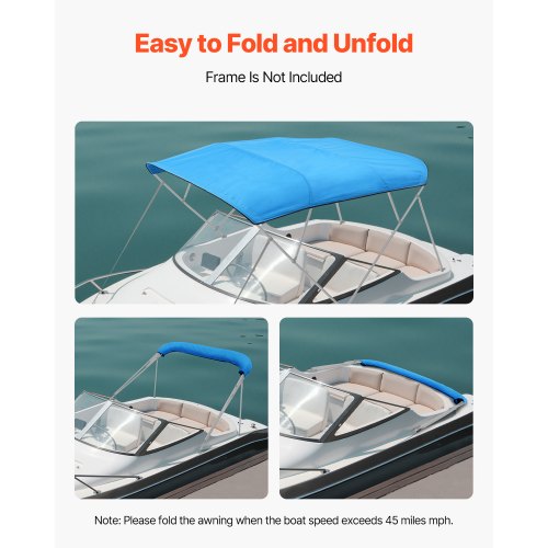 4 Bug-Boot-Bimini-Tops 96"L x (91"-96")B Bimini-Top-Ersatz Pacific Blue | EU