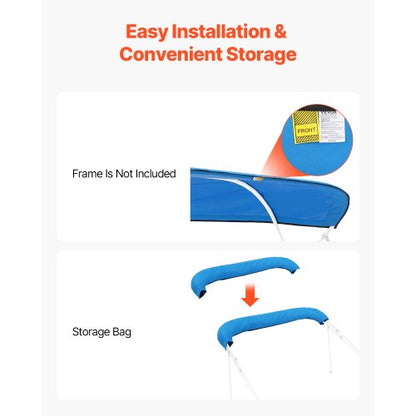 4 Bug-Boot-Bimini-Tops 96"L x (91"-96")B Bimini-Top-Ersatz Pacific Blue | EU