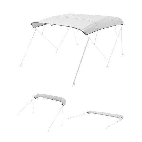 Biminitop för båt med 4 bogar, 96"L x (97"-103")B, ersättning för markistak, ljusgrå |  EU