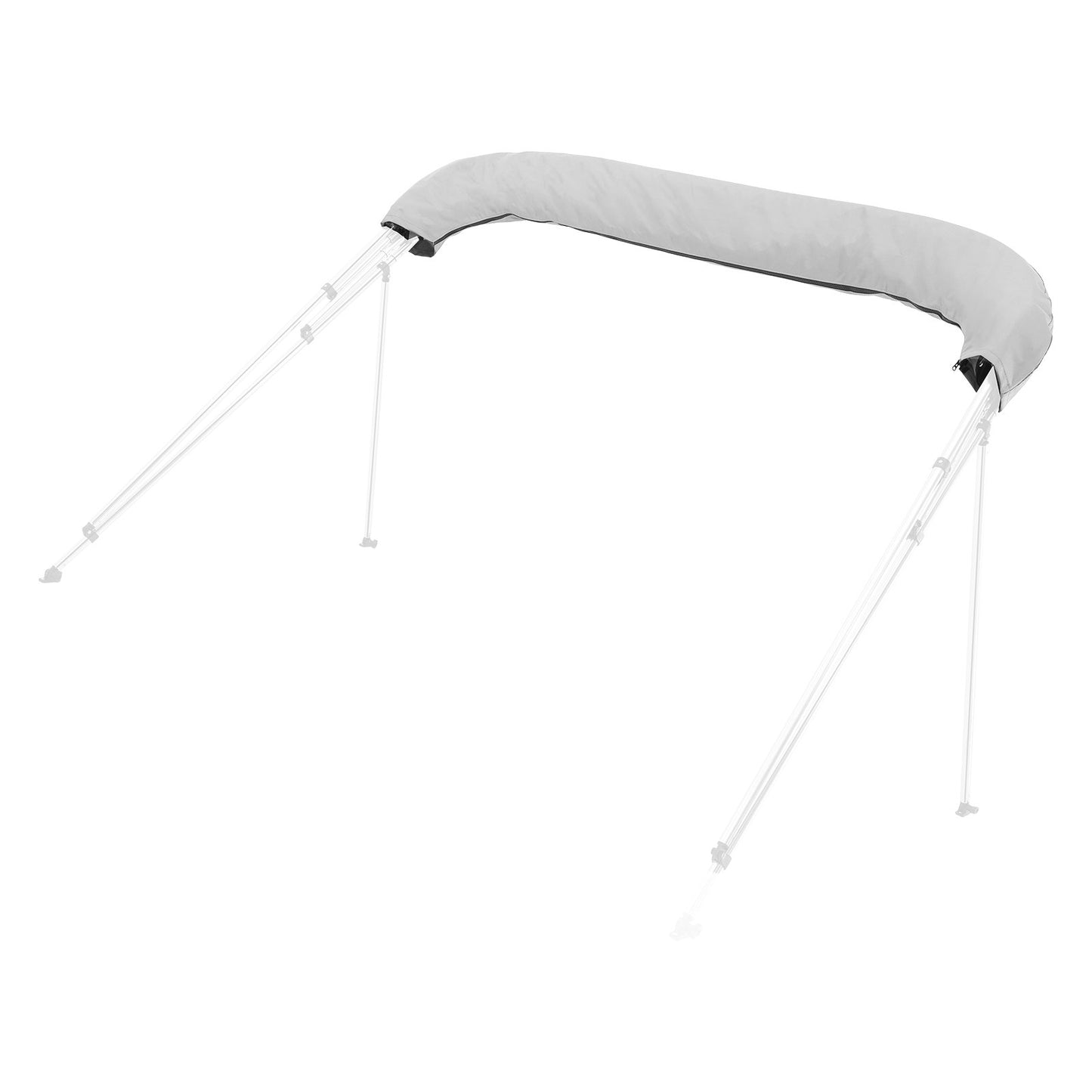 4 Bow Boat Bimini Tops, 600D Polyester Canopy, Waterproof & Sun Protection Boat Awning Canopy with Storage Bag, Bimini Top Replacement, 96"Lx(97"-103")W, Light Grey (Support Frame Not Included)