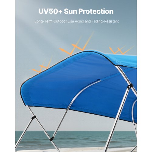 4 Bug-Boot-Bimini-Tops 96"L x (97"-103")B Markisenersatz Pazifikblau | EU