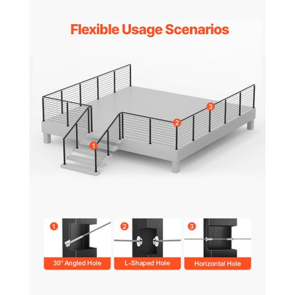 Cable Railing Post 36x2x2 Inch Horizontal Hole 4JZLGZXHS914MY65M001V0 | EU