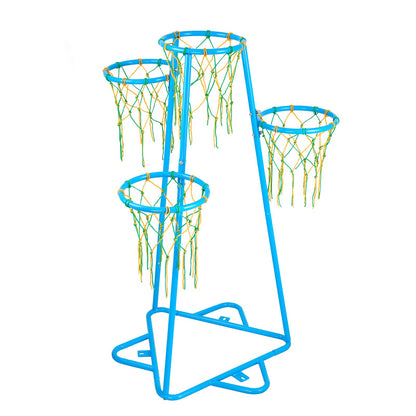 Kids Basket Hoop 4-Hoop Portable Basketball Stand Justerbar i höjder