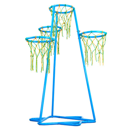 Kids Basket Hoop 4-Hoop Portable Basketball Stand Justerbar i höjder