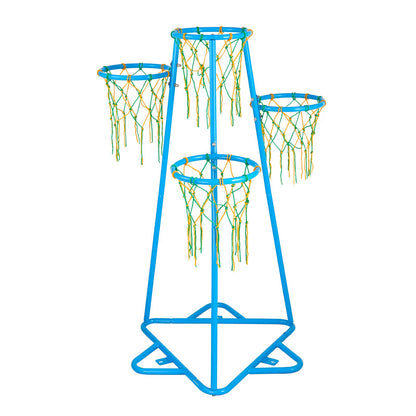 Kids Basket Hoop 4-Hoop Portable Basketball Stand Justerbar i höjder