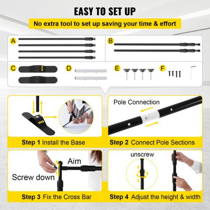 4-teiliges 8-Zoll-Bannerständer-Werbedruckset 54" bis 96" Display Trade Drink | EU