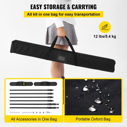 4-teiliges 8-Zoll-Bannerständer-Werbedruckset 54" bis 96" Display Trade Drink | EU