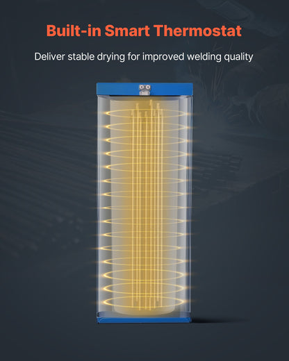 Portable Welding Rod Oven, 50LBS Capacity Electrodes Drying Oven 420W 120V, 300℉ Fast Heating Welding Rods Dryer for 18-inch Stick Electrodes - with Easy-to-Carry Handle & Safety Locking Latch