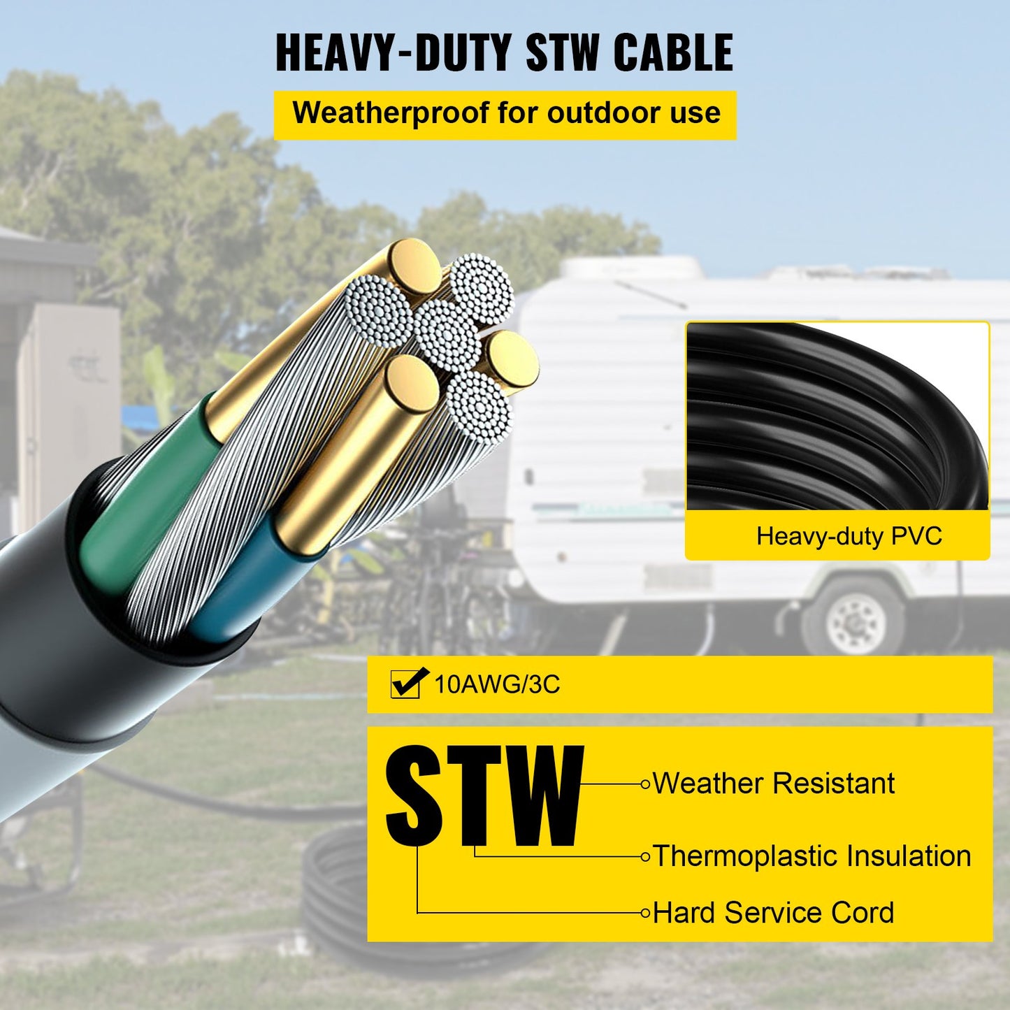 Welder Extension Cord, 30 Amp 50 ft, Extension Cord for Portable Welders, NEMA 6-50P, 10/3 AWG, 250V, 7500W Heavy Duty Pure Copper Welder Cable, for Outdoor MIG TIG Plasma, STW Weather-proof