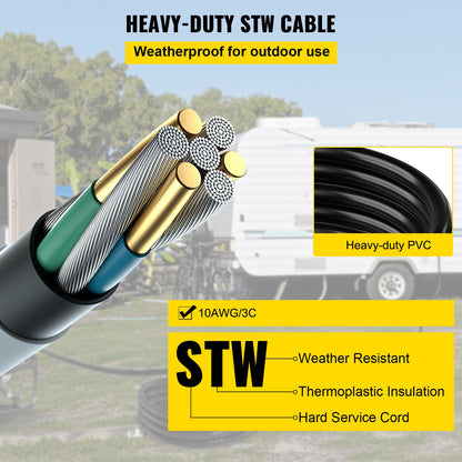 Welder Extension Cord, 30 Amp 50 ft, Extension Cord for Portable Welders, NEMA 6-50P, 10/3 AWG, 250V, 7500W Heavy Duty Pure Copper Welder Cable, for Outdoor MIG TIG Plasma, STW Weather-proof