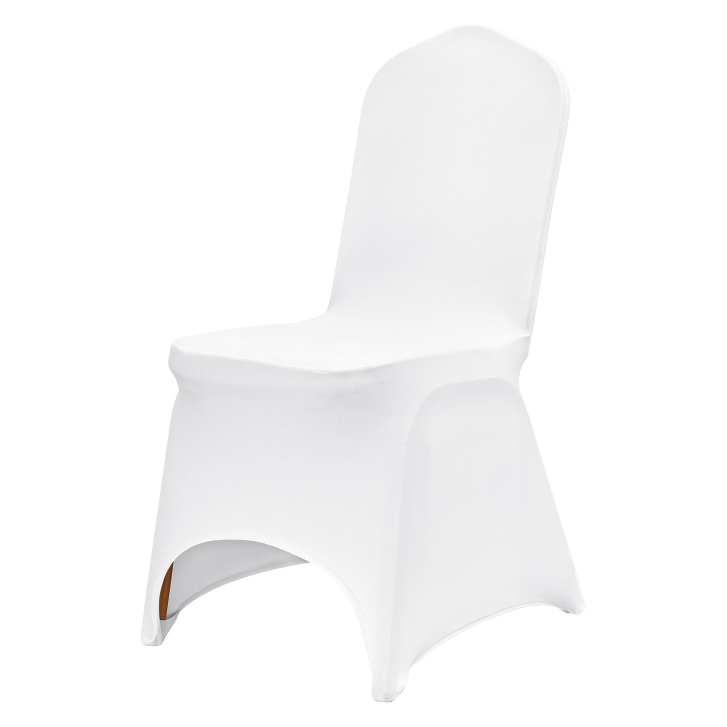 Stretch Spandex Folding Chair Covers, Universal Fitted Arched Front Cover, Removable Washable Protective Slipcovers, for Wedding, Holiday, Banquet, Party, Celebration, Dining (50PCS White)