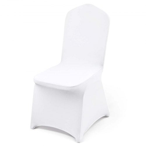 Stretch Spandex Folding Chair Covers, Universal Fitted Chair Cover, Removable Washable Protective Slipcovers, for Wedding, Holiday, Banquet, Party, Celebration, Dining (50PCS White)
