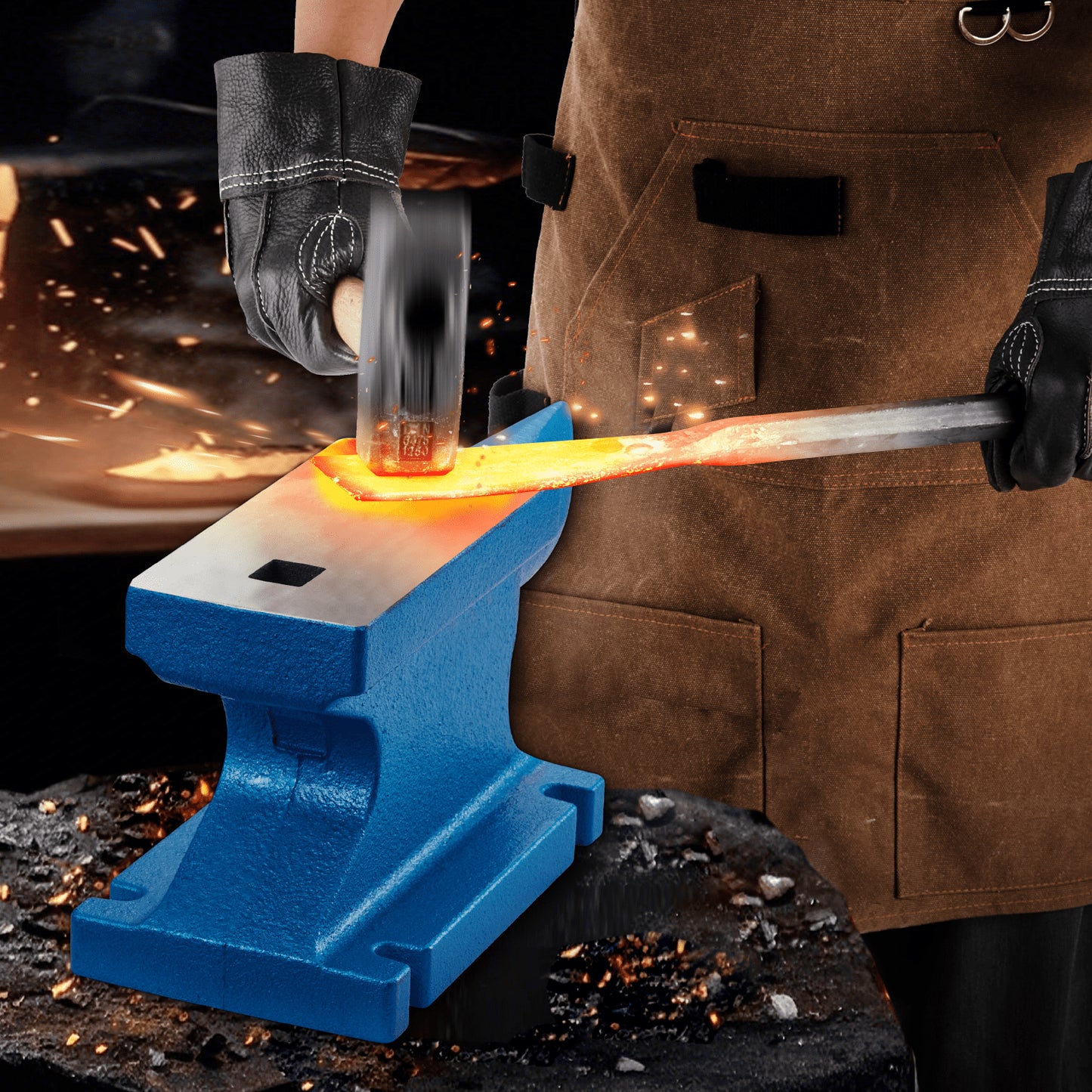 Single Horn Anvil 55Lbs, Cast Iron Anvil Blacksmith Withstands Heavy Blows,Anvil Rugged Round Horn Anvil Blacksmith Jewelers Metalsmith Tool, for Sale Forge Tools and Equipment