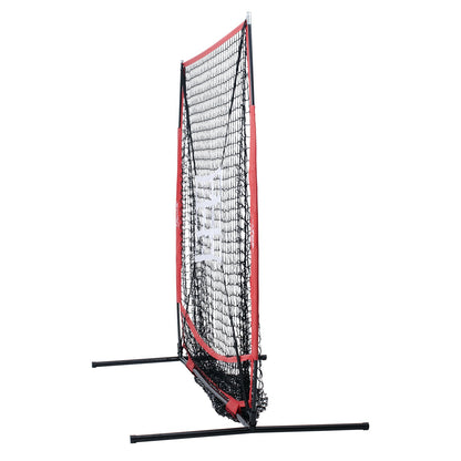 5x5 ft Baseball Softball Training Net, Portable Baseball Training Net for Hitting Batting Catching Pitching, Backstop Baseball Equipment with Hoop Frame, Carrying Bag, Strike Zone, Ball, Batting Tee