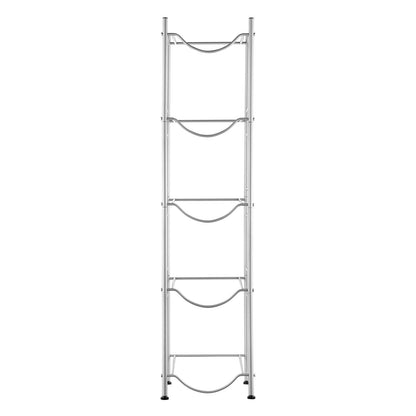 5-stufiger Wasserflaschenhalter, einreihiges Wasserflaschenregal für 5 Flaschen, silber