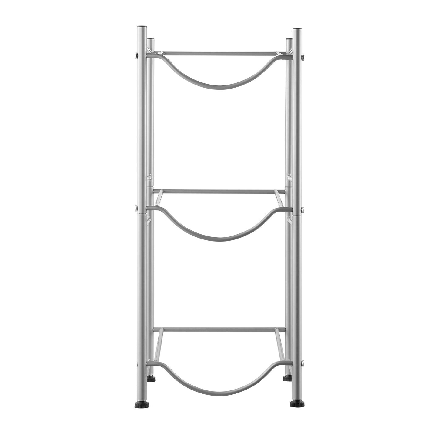 3-stufiger Wasserflaschenhalter, einreihiges Wasserflaschenregal für 3 Flaschen, silber